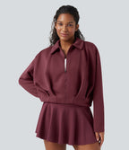 Veste décontractée SpacerTek™ à manches longues, col et plis, avec fermeture éclair