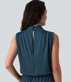 Combinaison mariage et demoiselle d'honneur col montant sans manches coupe droite avec poches - Easy Peasy