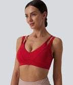 Brassière de sport SoftlyZero™ Airy yoga dos nu à double bretelles maintien léger effet frais InstantCool, protection solaire UPF50+
