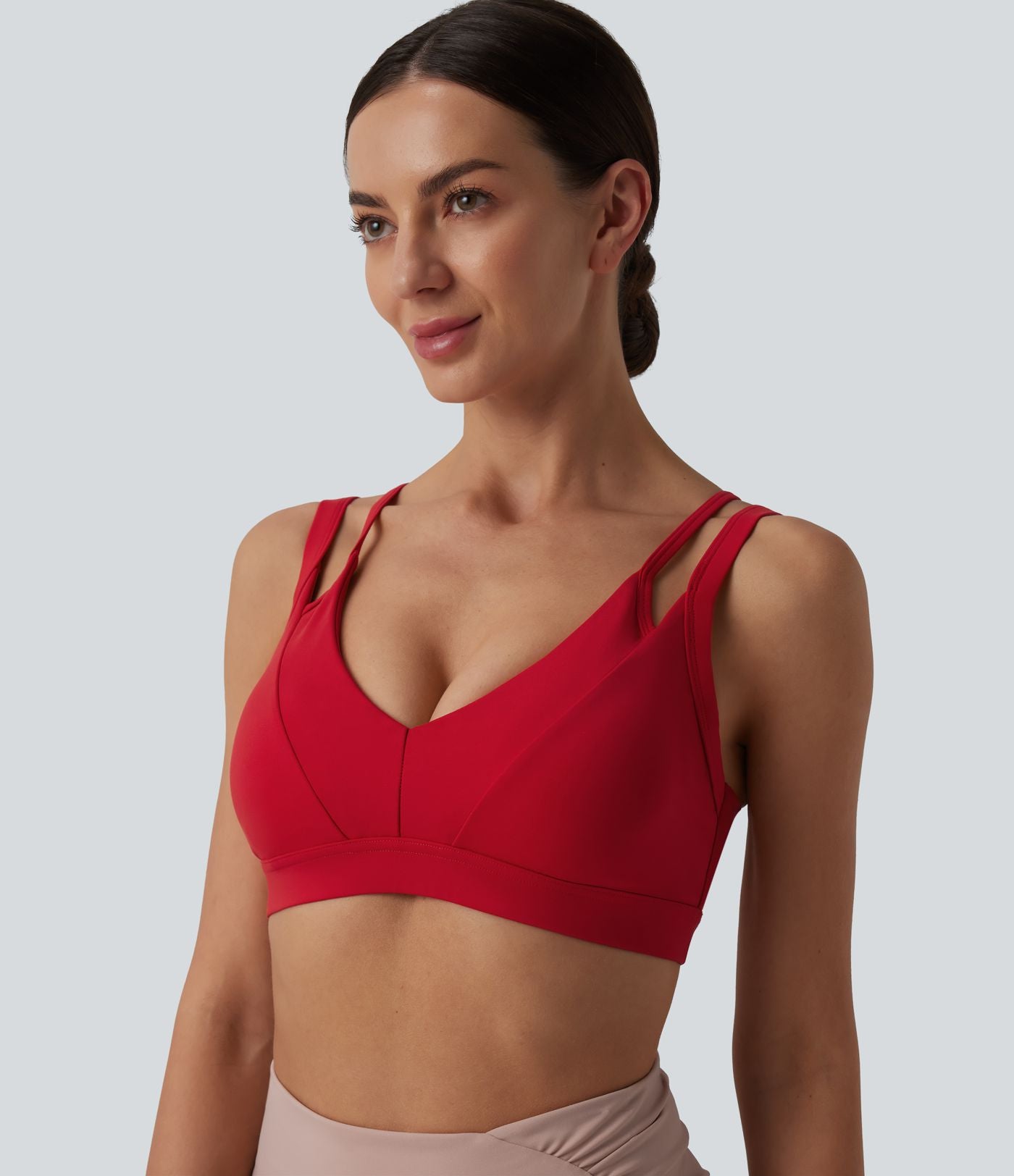 Brassière de sport SoftlyZero™ Airy yoga dos nu à double bretelles maintien léger effet frais InstantCool, protection solaire UPF50+