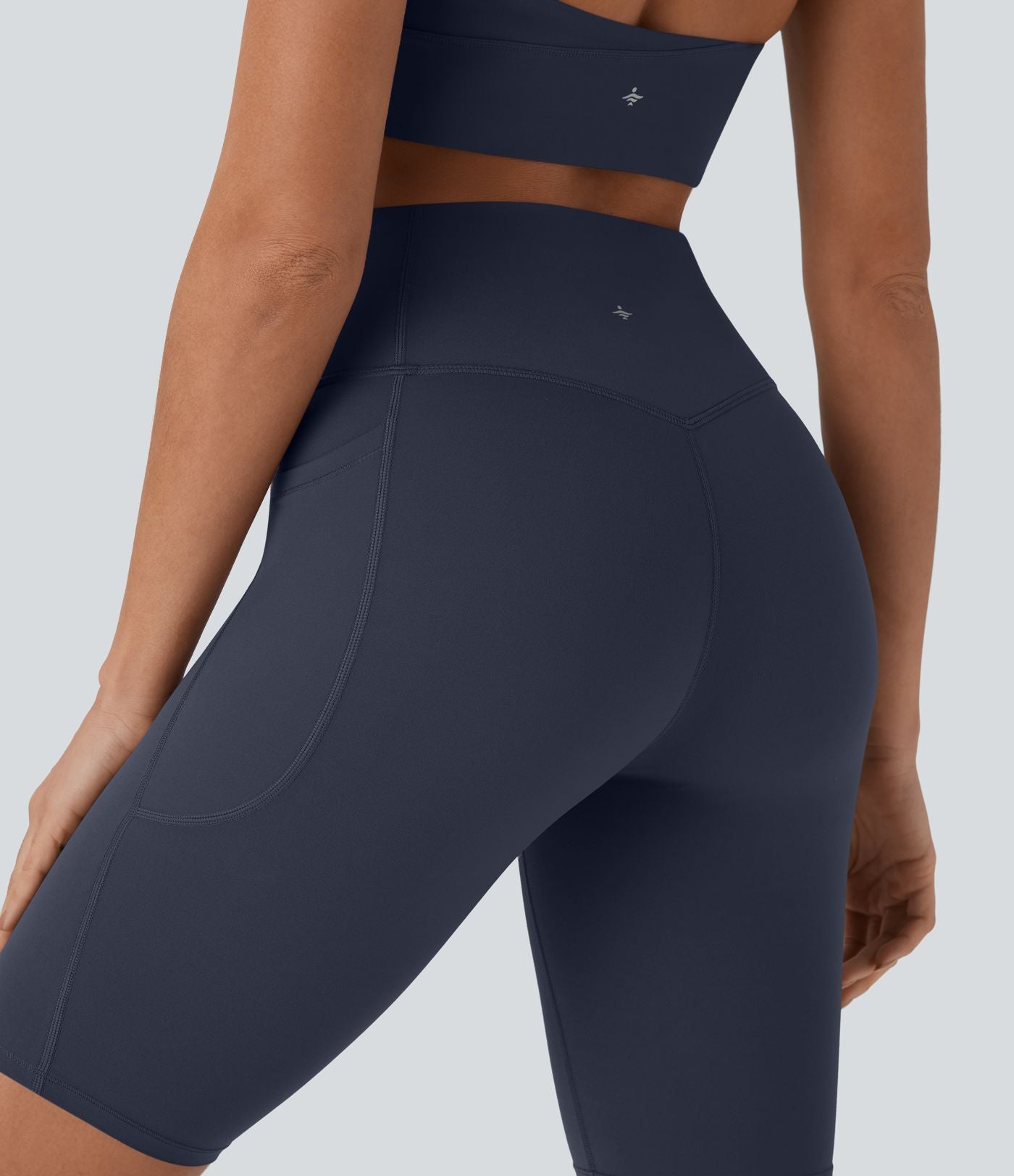 Short cycliste 22,8 cm d'entraînement gainant taille haute avec poches Halara UltraSculpt™
