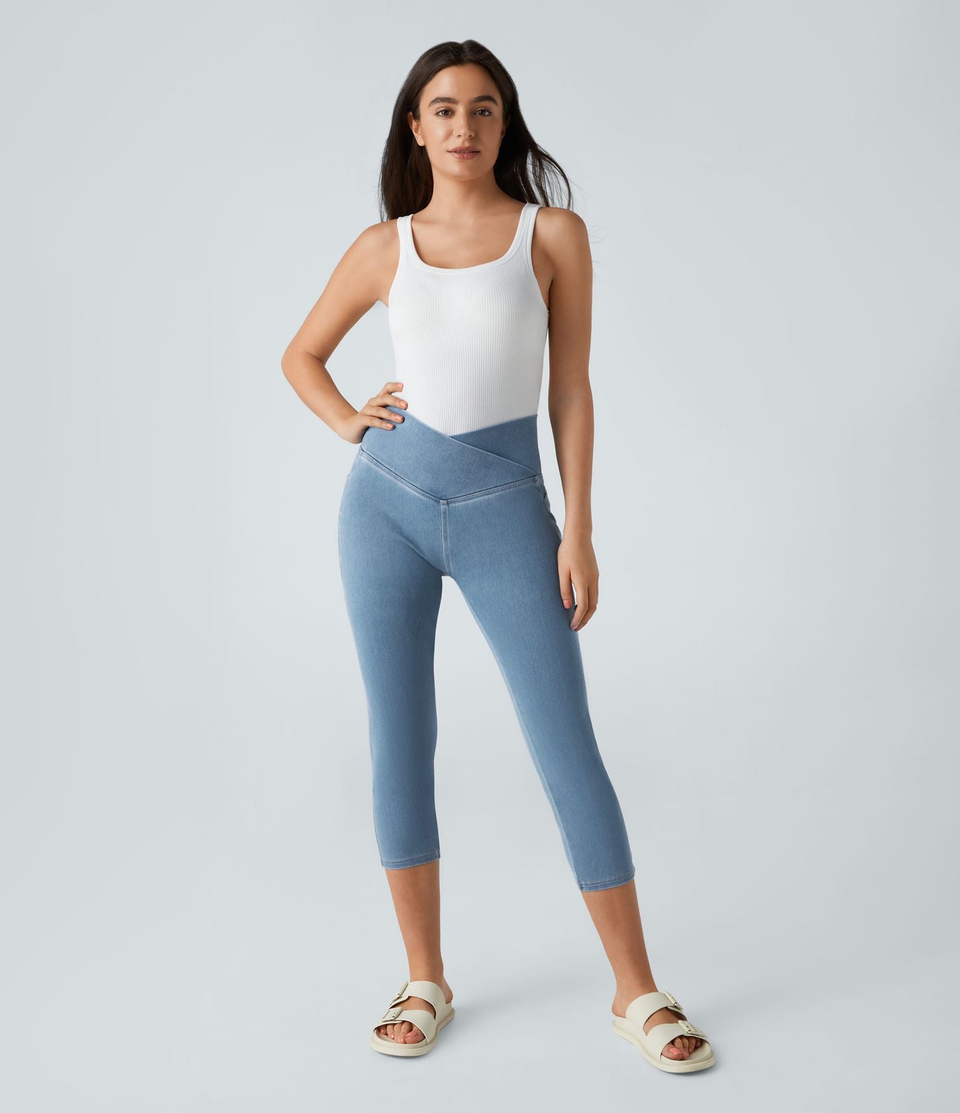 Halara Flex™ Jegging Travail Capri Tricoté Extensible Lavé Poche Latérale Croisée