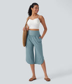 Pantalon corsaire gainant taille haute à ourlet asymétrique et séchage rapide avec poches Breezeful™
