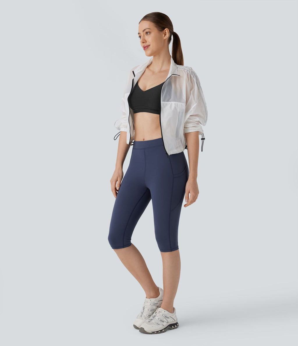 Legging corsaire de randonnée à taille haute et poches latérales UltraSculpt™ Halara