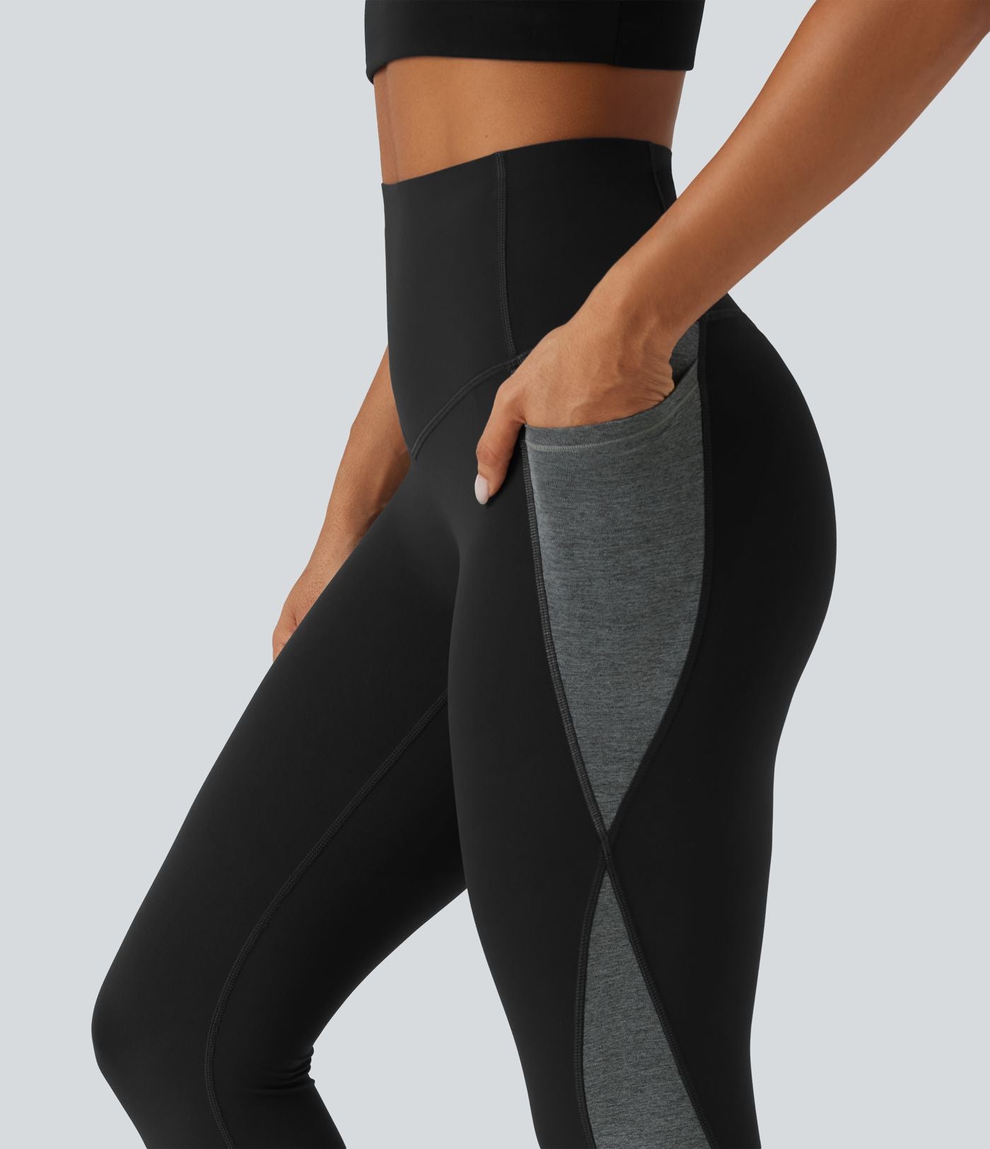 Legging de yoga Halara UltraSculpt™ taille haute gainant color block avec poches