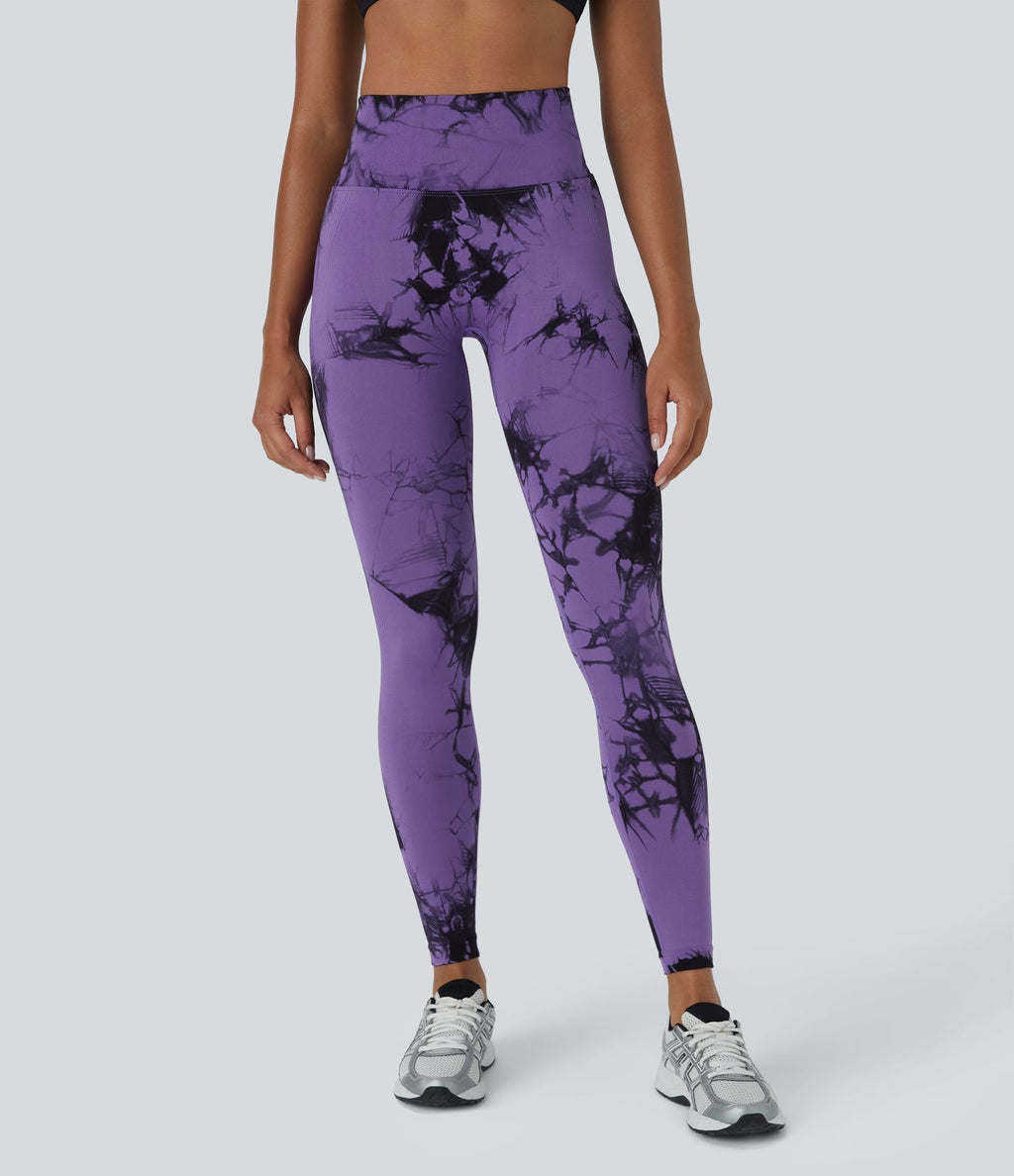Legging yoga taille haute tie-dye sans couture OneForm Seamless Flow