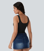 Body casual côtelé col U bretelles jambe ajustables - Easy Peasy