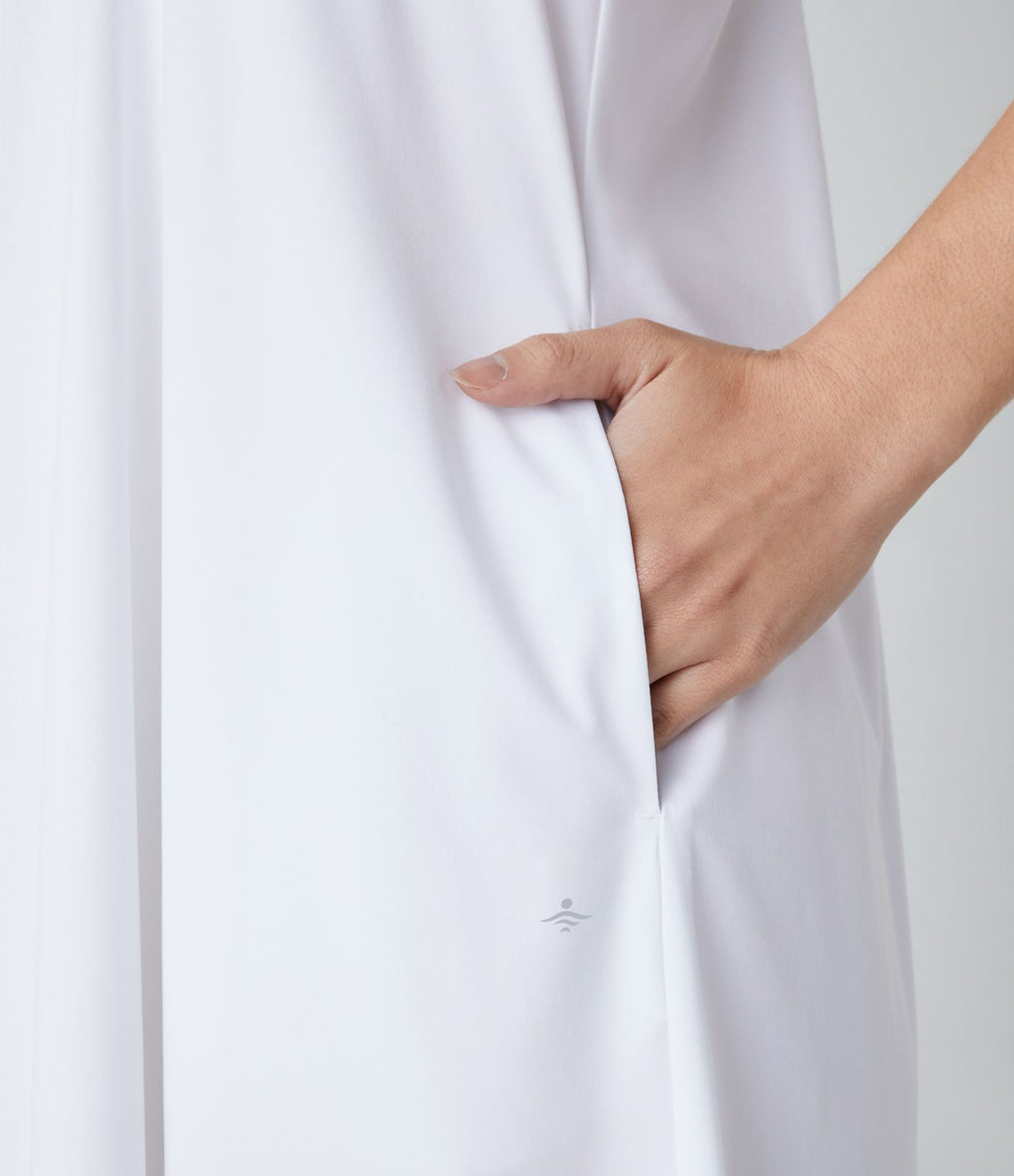 Robe décontractée mi-longue Breezeful™ dos nageur poche latérale fluide asymétrique séchage rapide A-C