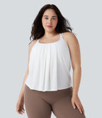 Débardeur yoga grande taille entrecroisé dos nu plissé séchage rapide