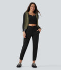 Pantalon fuselé croisé taille haute DayStretch avec poches