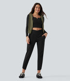 Pantalon fuselé croisé taille haute DayStretch avec poches