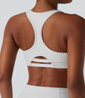 Brassière de sport d'entraînement soutien moyen dos nageur à rayures