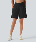 Short de yoga SoftlyZero™ Airy 2-en-1, taille haute, croisé, à effet frais InstantCool, 17,5 cm, avec poches
