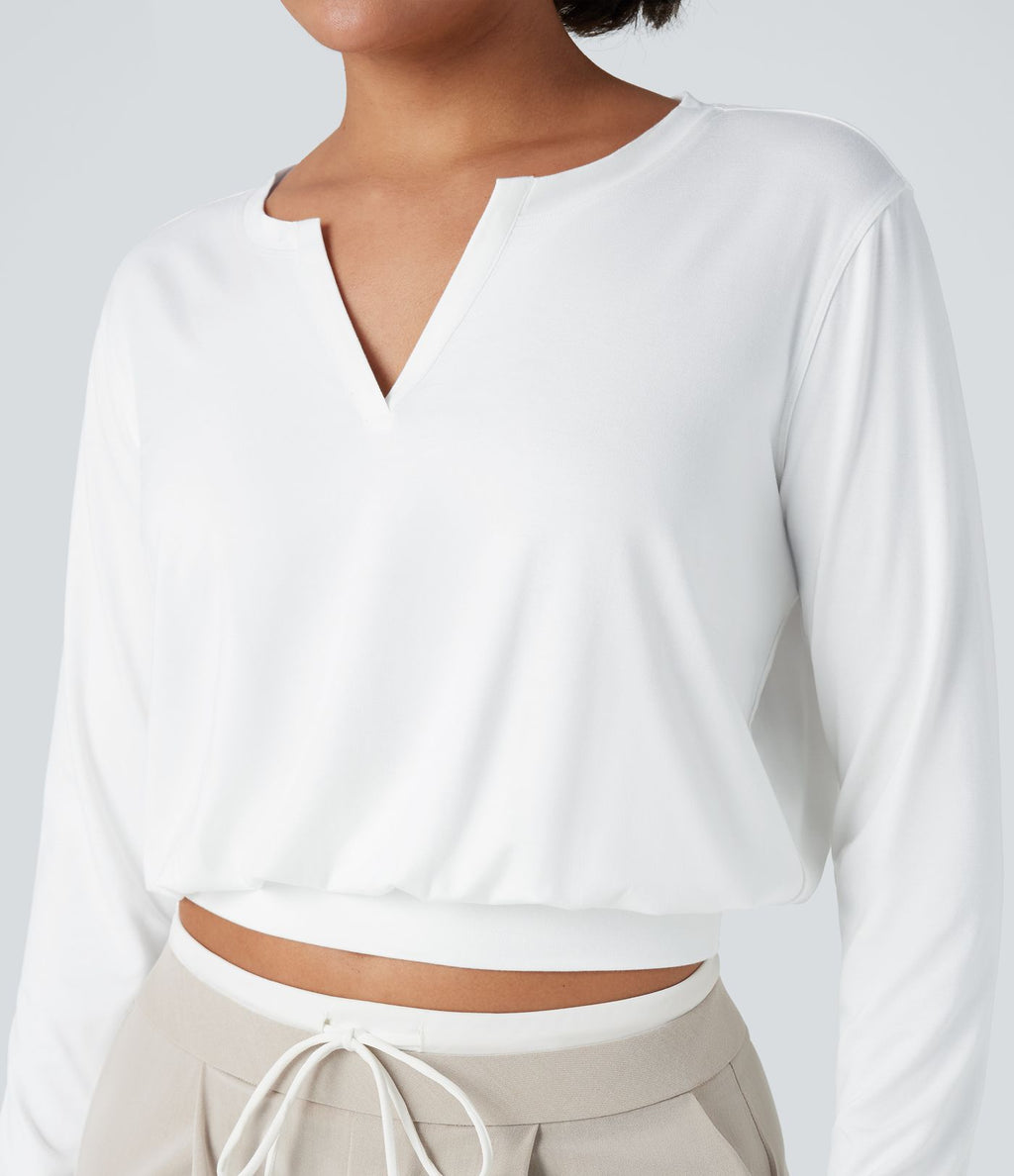 T-shirt col Henley manches longues