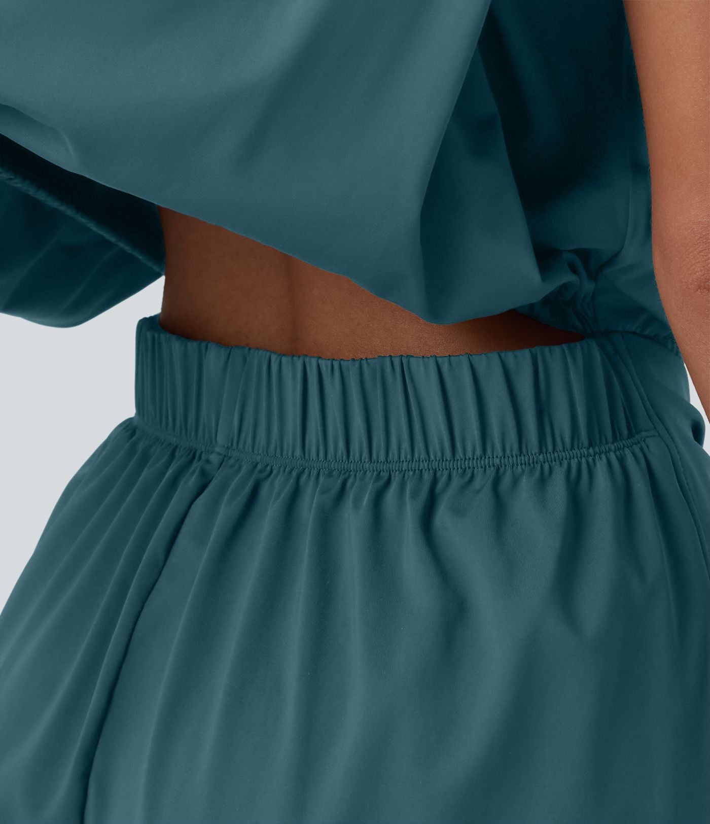Combishort décontracté col rond sans manches effet frais InstantCool avec nœud frontal et poches, accès facile Easy Peasy, protection solaire UPF50+