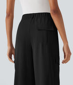 Pantalon cargo de voyage taille haute avec poches multiples