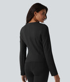 Veste tailleur col rond manches longues