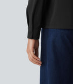 Chemise de travail infroissable à séchage rapide col manches longues