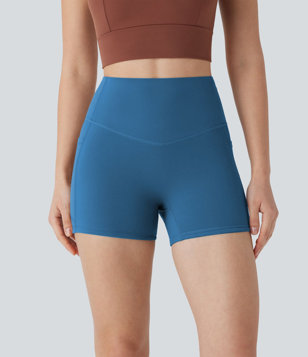 Short cycliste 7,5 cm d'entraînement gainant taille haute avec poches Halara UltraSculpt™
