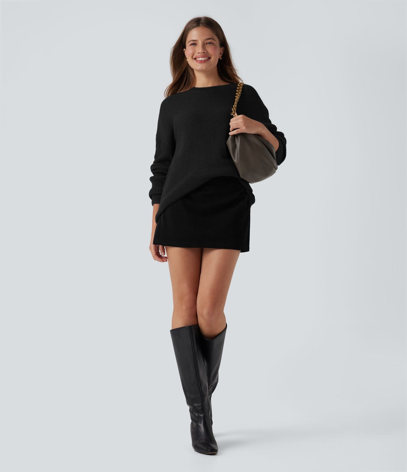 Pull casual épaules tombantes manches longues