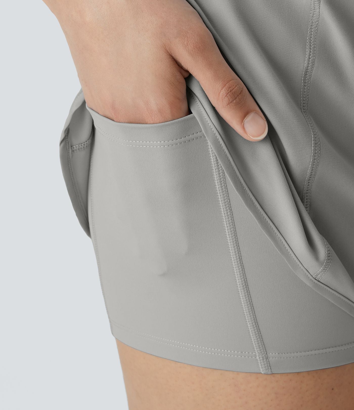 Breezeful™ Short 8,8cm Yoga Séchage Rapide 2 en 1 Taille Super Haute Ourlet Courbé Poches Latérales