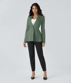 Veste péplum de travail col en V avec un bouton