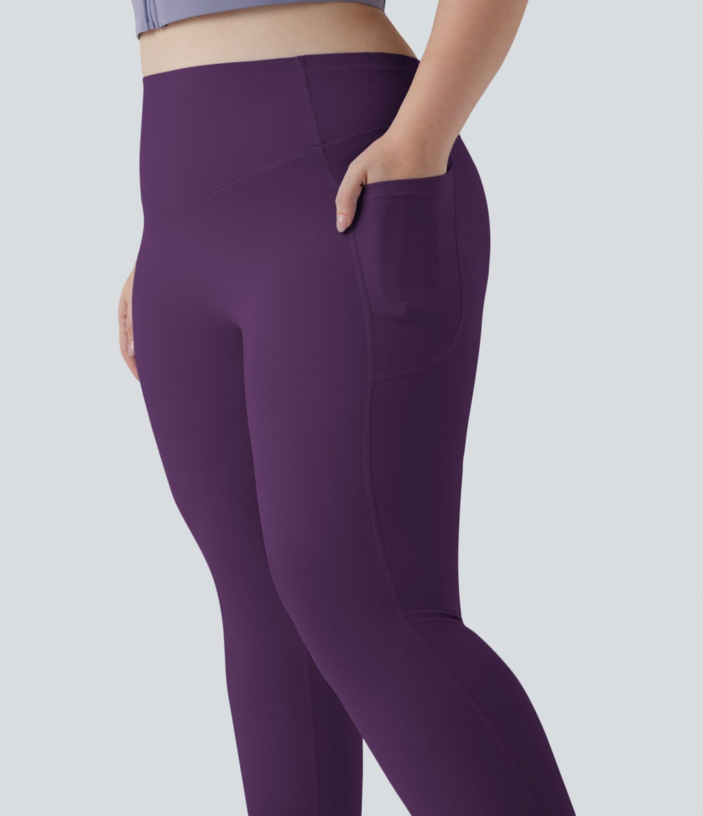 Legging d'entraînement gainant galbant taille haute grande taille avec effet scrunch et poches Halara UltraSculpt™