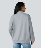 Sweatshirt casual col montant coupe décontractée avec poches