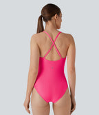 Maillot de bain une pièce côtelé avec découpe anneau et bretelles ajustables