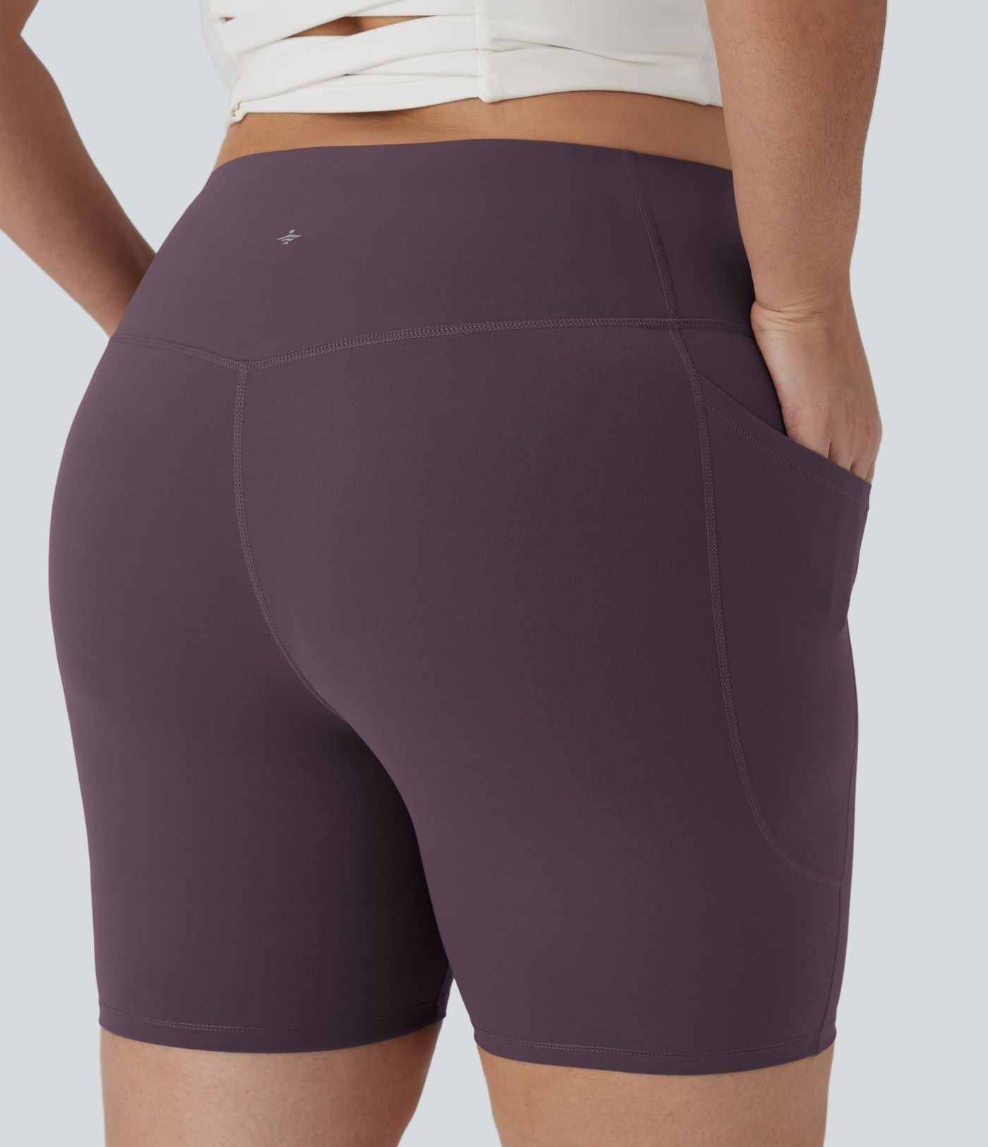 Short cycliste 17,5 cm d'entraînement gainant taille haute grande taille avec poches Halara UltraSculpt™