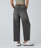 Jean Barrel 7/8 taille basse Halara Flex™ avec poches zippées