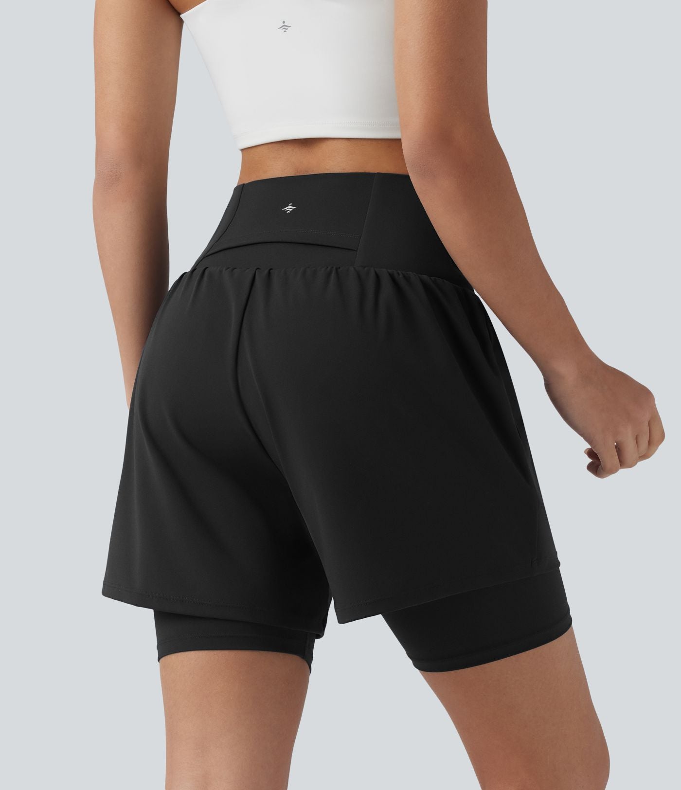 Short de yoga SoftlyZero™ Airy 2-en-1 taille ultra-haute effet frais InstantCool 17,5 cm avec poches