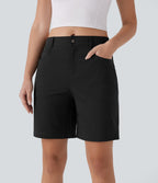 Short de randonnée déperlant taille moyenne 17,5 cm avec boutons, zip et poches multiples