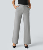 Pantalon de travail Halara Flex™ droit, taille mi-haute, avec poches