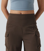 Short cargo yoga ample taille mi-haute avec poches