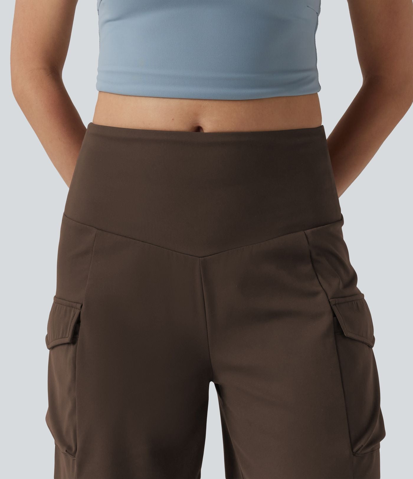Short cargo yoga ample taille mi-haute avec poches