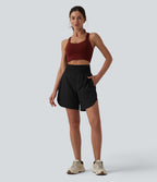 Breezeful™ Short running 2-en-1 séchage rapide taille haute à ourlet arrondi 17,5 cm avec poches