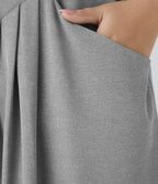 Salopette Casual Grande Taille en Gaufré avec Bretelles Ajustables Boutons et Poches Multiples