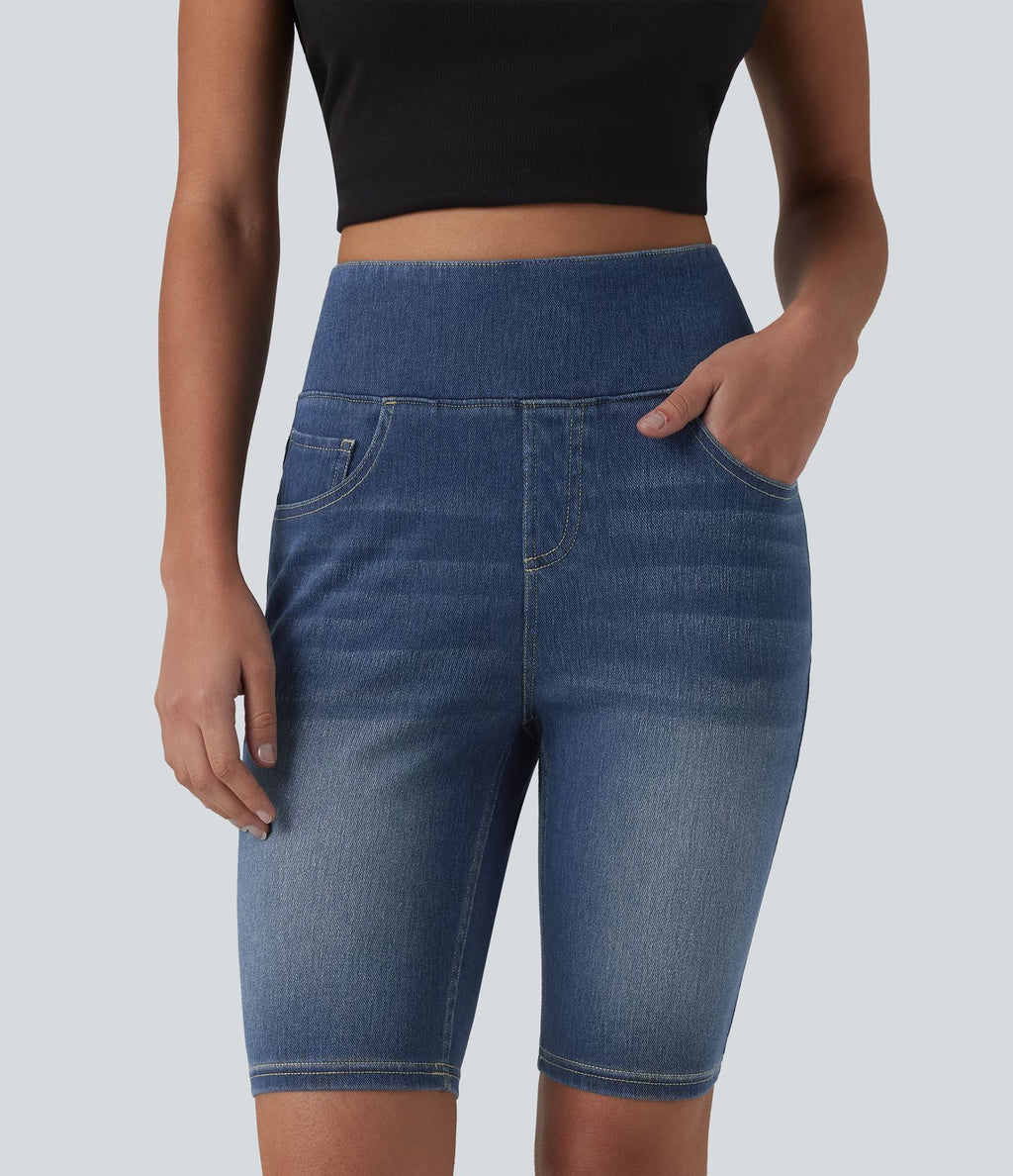 Halara Flex™ Short en denim taille haute ventre plat 22,8 cm avec poches