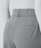 Pantalon tailleur Halara Flex™ fuselé uni, taille haute, avec poches