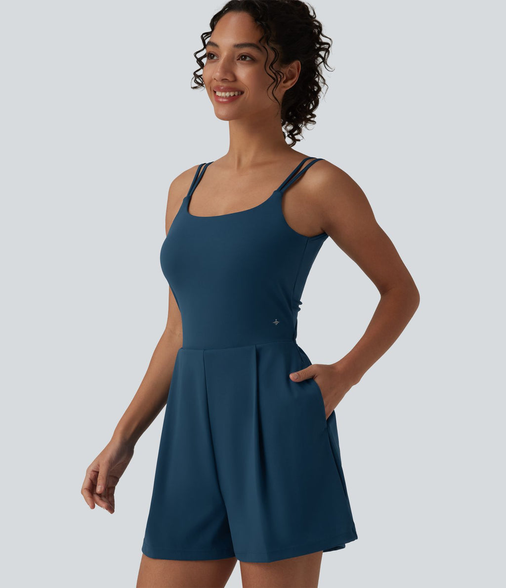 Combinaison de yoga SoftlyZero™ Airy 2-en-1 effet frais InstantCool à doubles bretelles avec brassière intégrée et poches, accès facile Easy Peasy