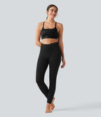 Legging de yoga Halara UltraSculpt™ taille haute, ceinture en V, dentelle contrastée, à poches