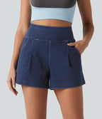 Short en jean ample Halara Flex™ taille haute décontracté avec poches