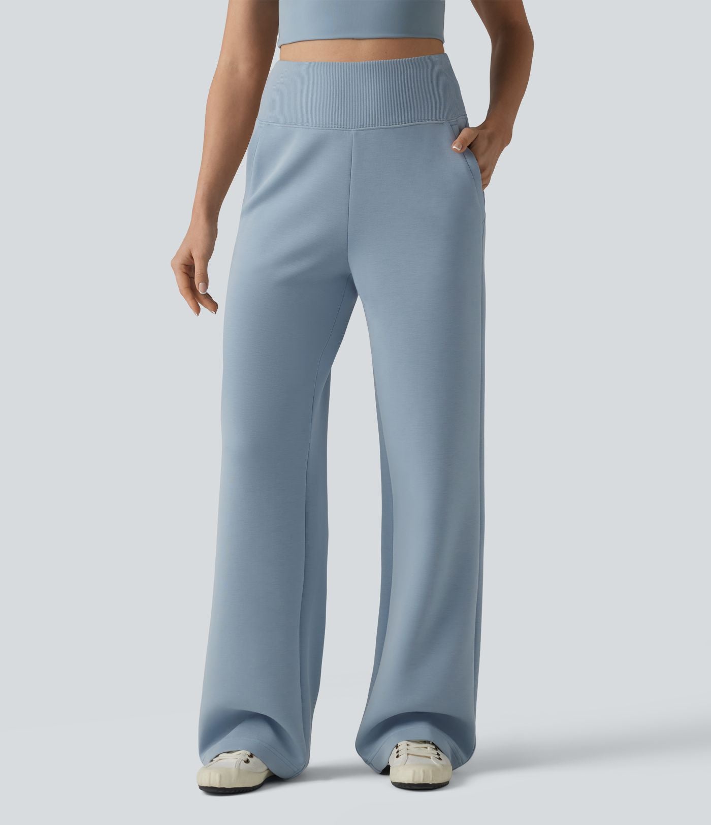 SpacerTek™ Jogging casual large taille haute ventre plat avec poches