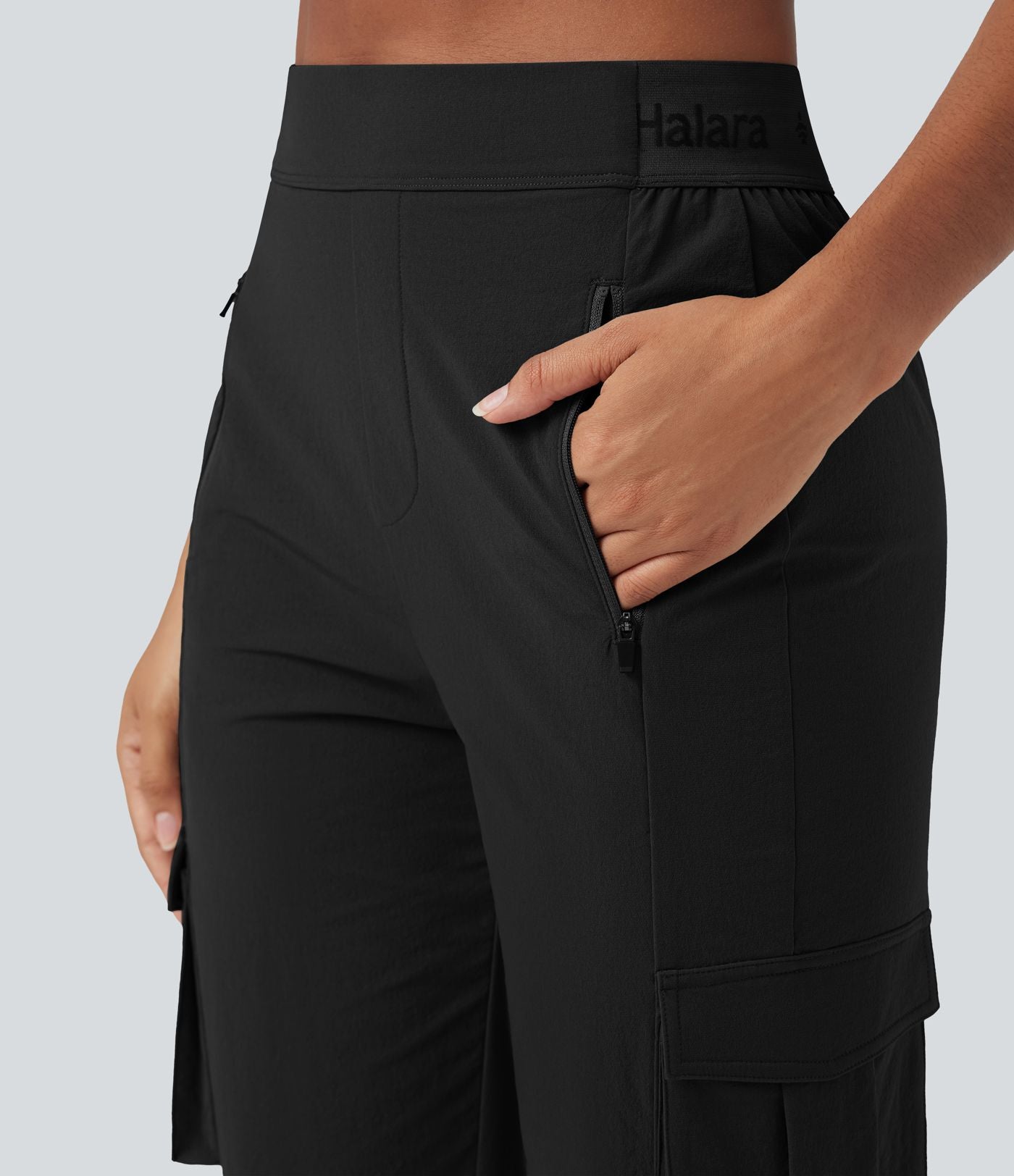 Pantalon de randonnée fuselé, taille haute, avec poches
