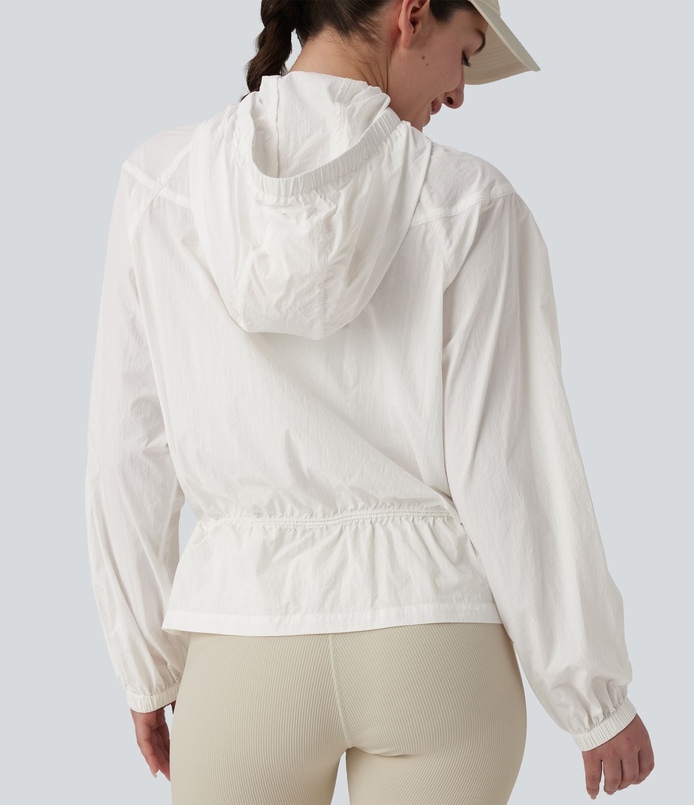 Coupe-vent casual à capuche avec cordon de serrage et poches