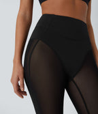 Legging de danse 7/8 taille haute 2-en-1 avec empiècements en résille
