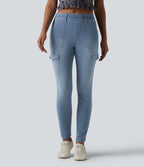 Halara Flex™ Jean skinny casual cargo taille mi-haute avec poches