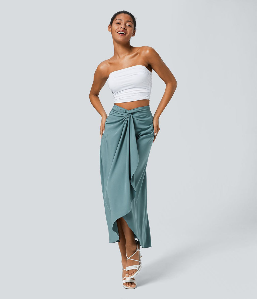 Jupe fluide de Vacances Breezeful™ Séchage Rapide Taille Haute Dos Noué Torsadé