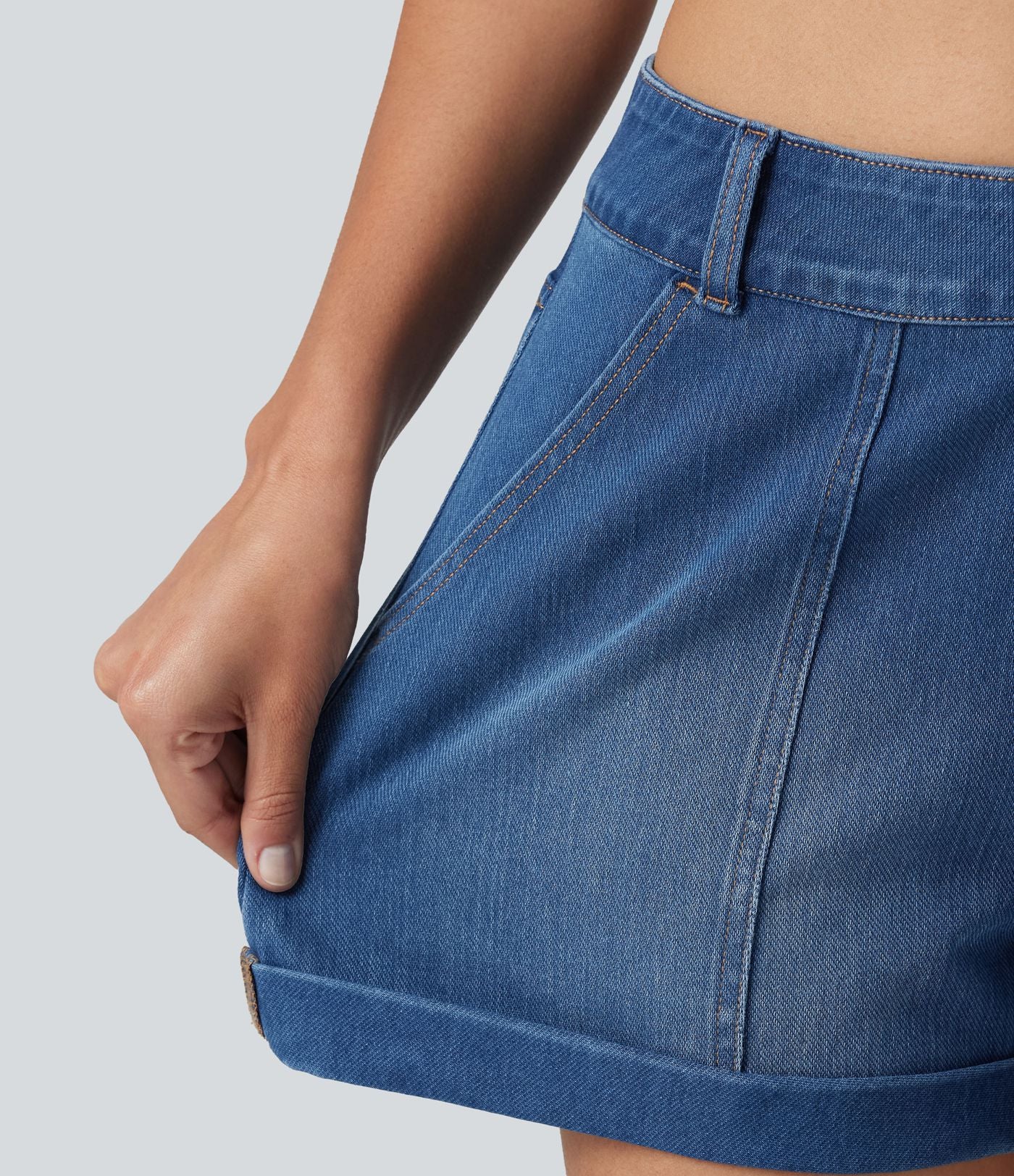 Short en jean Halara Flex™ taille basse décontracté 7,5 cm avec poches
